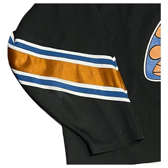 Vintage CCM Air-Knit Mushroom Number 10 Hockey Jersey Shirt Black Blue Copper XL - Picture 4 of 13